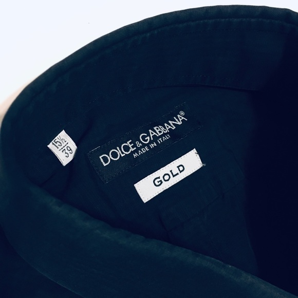 Dolce Gabbana Gold Collection Black Shirt (15.5) - Picture 4 of 7